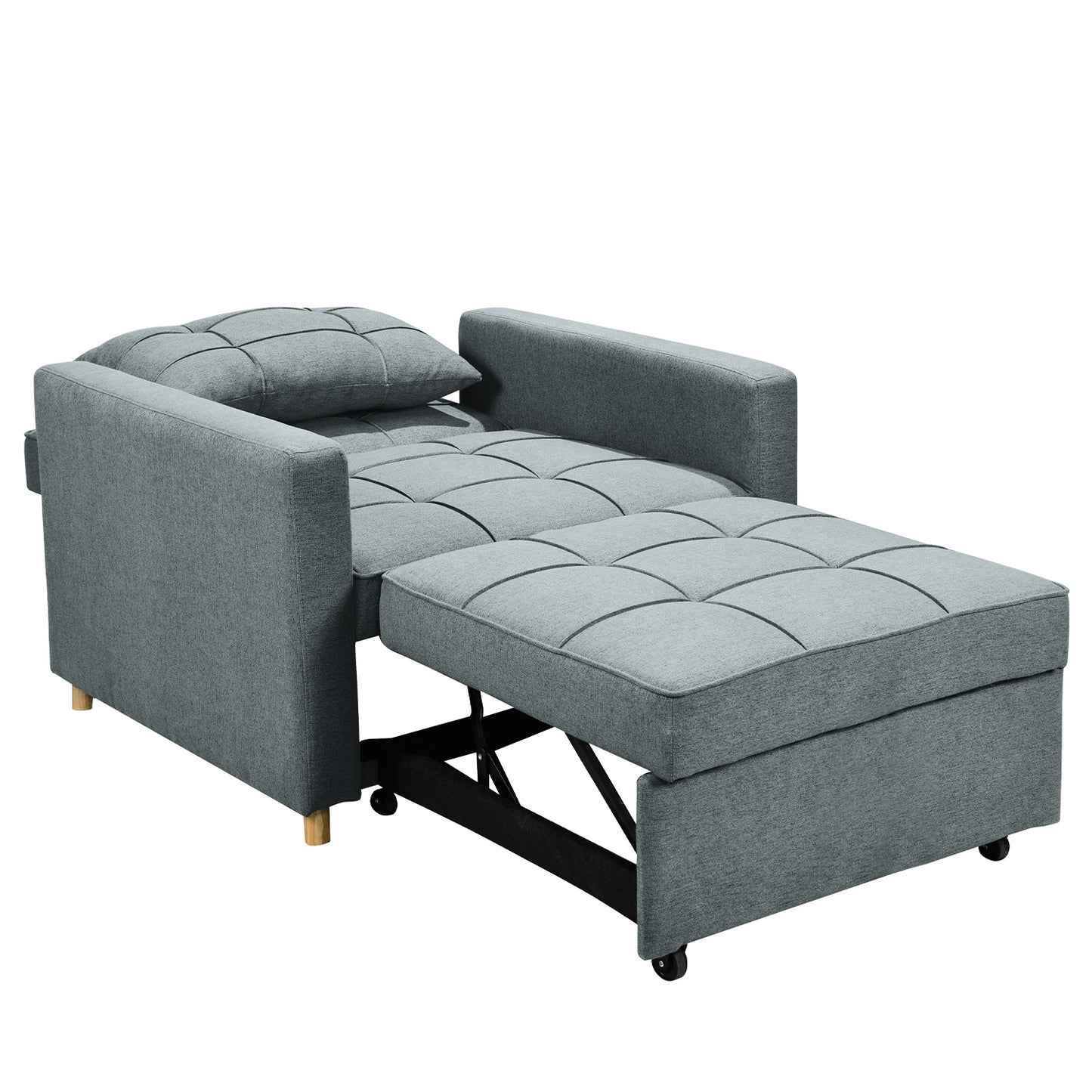 Millicent 3-in-1 Convertible Sofa Chair Bed - Grey