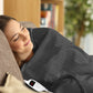 Heated Electric Blanket Throw Rug Coral Warm Fleece - Grey