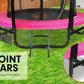 8ft Outdoor Trampoline Kids Children With Safety Enclosure Mat Pad Net Ladder Basketball Hoop Set - Pink