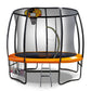 Kahuna Trampoline for Kids 10FT Outdoor Children with Safety Enclosure Mat Pad Net Ladder Basketball Hoop Set - Orange