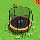Kahuna Trampoline for Kids 10FT Outdoor Children with Safety Enclosure Mat Pad Net Ladder Basketball Hoop Set - Orange