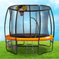Kahuna Trampoline for Kids 10FT Outdoor Children with Safety Enclosure Mat Pad Net Ladder Basketball Hoop Set - Orange