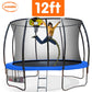 Kahuna Trampoline for Kids 12FT Outdoor Children with Safety Enclosure Pad Mat Ladder Basketball Hoop Set - Blue