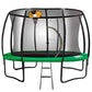 16ft Outdoor Trampoline Kids Children With Safety Enclosure Pad Mat Ladder Basketball Hoop Set - Green