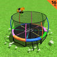 Kahuna Trampoline for Kids 16FT Outdoor Children with Safety Enclosure Pad Mat Ladder Basketball Hoop Set - Rainbow