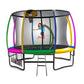 16ft Outdoor Trampoline Kids Children With Safety Enclosure Pad Mat Ladder Basketball Hoop Set - Rainbow
