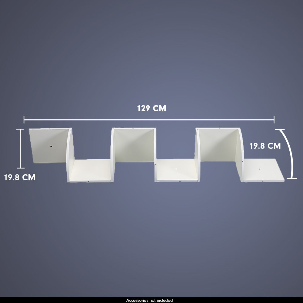 Sarantino 5 Tier Corner Wall Shelf Display Shelves DVD Book Storage Rack Floating Mounted - White