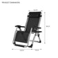 Brayden Outdoor Folding Reclining Garden Beach Chair Sun Lounger Deck Recliner - Silver & Black