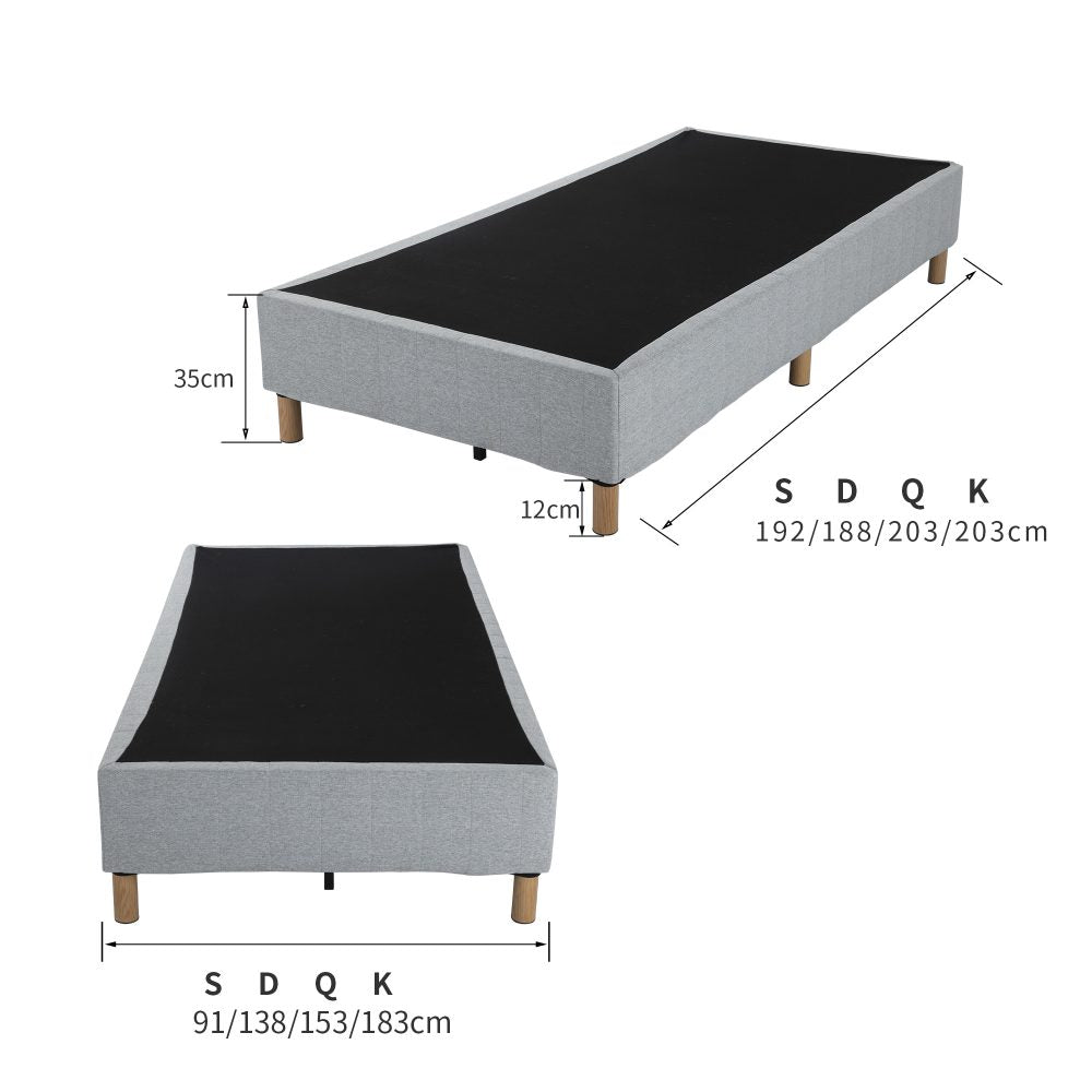 Vera Ensemble Bed Base Mattress Foundation with Metal Stats - Blue Single