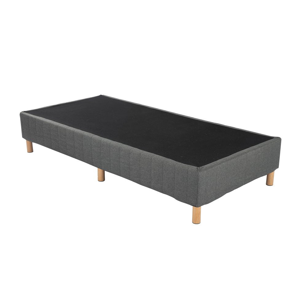 Vera Ensemble Bed Base Mattress Foundation with Metal Stats - Dark Grey King