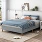 Vera Ensemble Bed Base Mattress Foundation with Metal Stats - Light Grey Queen