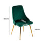 Tatum Set of 2 Velvet Dining Chairs Art Deco Design with Gold Metal Legs - Green