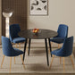 5-Piece Ermes Blue Dining Table & Chair Set Velvet Bistro