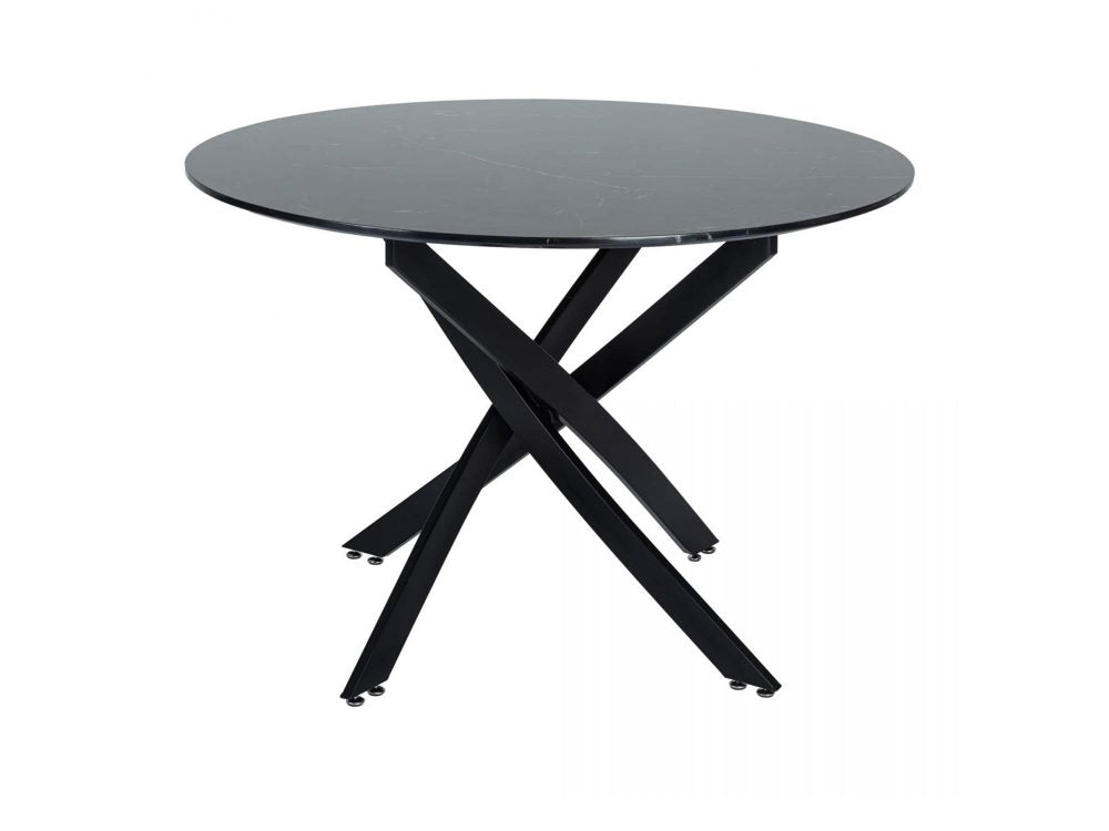 Brady Round Marble - Effect Table - Black