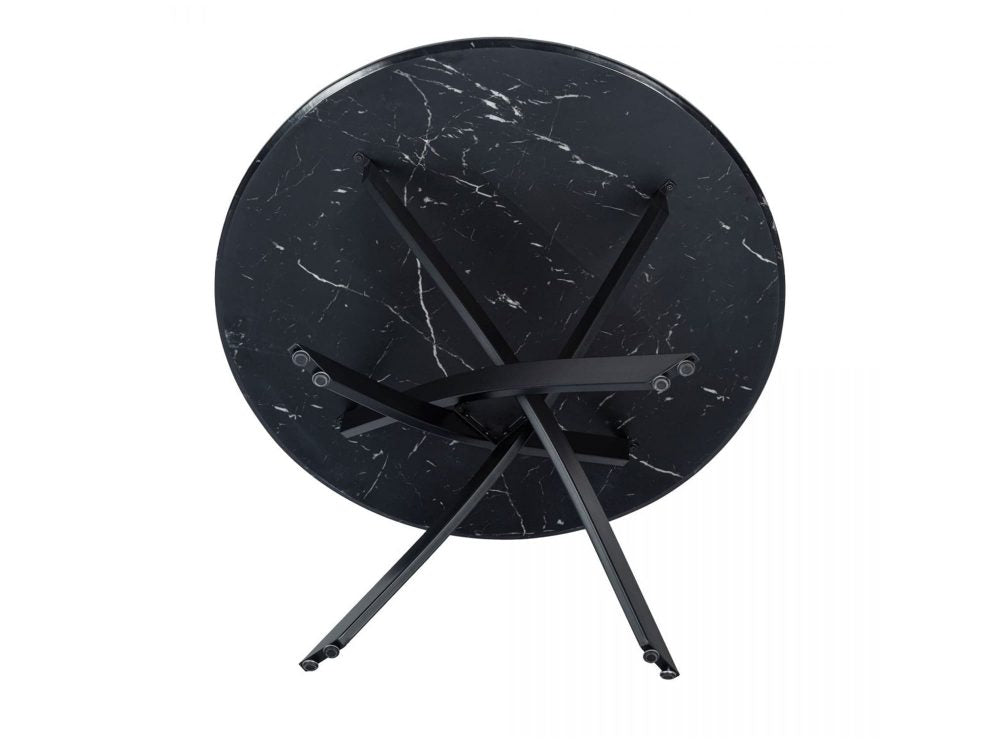 Brady Round Marble - Effect Table - Black