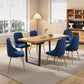 6-Piece Zelma Blue Dining Table & Chair Set Velvet