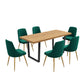 6-Piece Zelma Green Dining Table & Chair Set Velvet