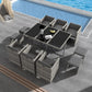 Drew 10-Seater Outdoor Furniture Setting 11-Piece Dining Set - Grey