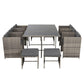 Drew 10-Seater Outdoor Furniture Setting 11-Piece Dining Set - Grey