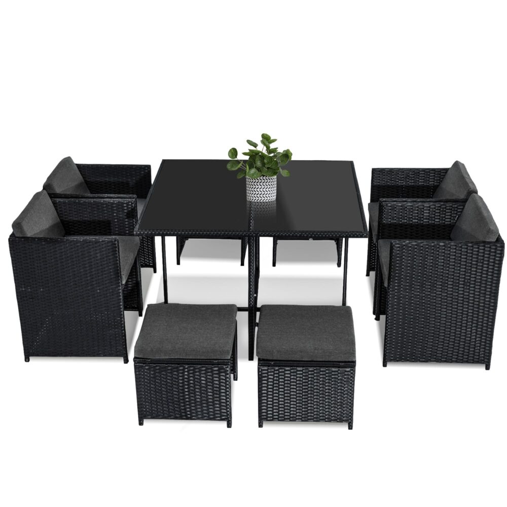 Horrocks 8 Seater Outdoor Dining Set - Black