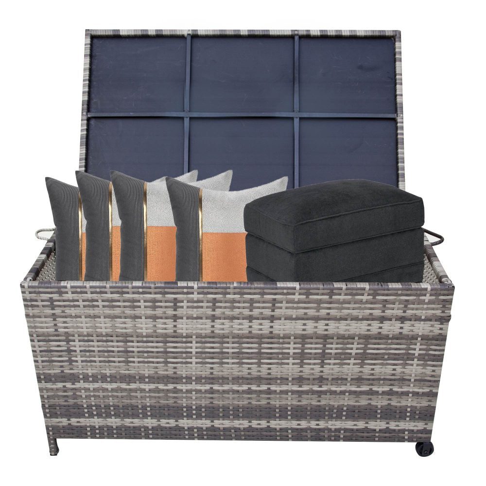 Outdoor PE Wicker Storage Box Garden 320L - Grey