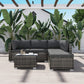 Perry 5-Seater Ottoman Style Outdoor Lounge Set - Grey