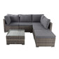 Perry 5-Seater Ottoman Style Outdoor Lounge Set - Grey