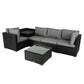 Robyn 5-Seater Modular Lounge Sofa 6-Piece Outdoor Sofa - Black