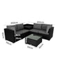 Robyn 5-Seater Modular Lounge Sofa 6-Piece Outdoor Sofa - Black