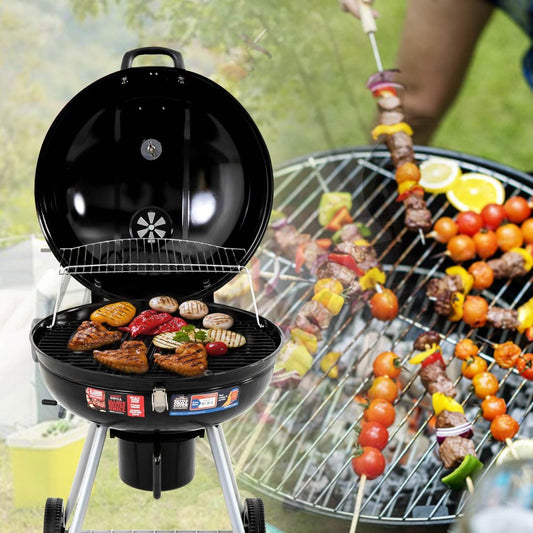 Terry Outdoor BBQ Smoker Portable Charcoal Roaster - Black