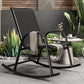 Ellise Rocking Chair High Back Rocker Chairs Steel Metal Textilene Fabric - Black