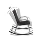 Ellise Rocking Chair High Back Rocker Chairs Steel Metal Textilene Fabric - Black