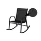 Ellise Rocking Chair High Back Rocker Chairs Steel Metal Textilene Fabric - Black
