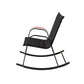 Ellise Rocking Chair High Back Rocker Chairs Steel Metal Textilene Fabric - Black