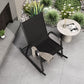 Ellise Rocking Chair High Back Rocker Chairs Steel Metal Textilene Fabric - Black