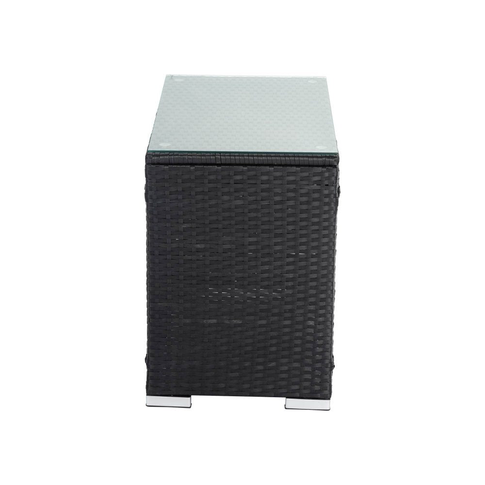 Mika Black Wicker End Table