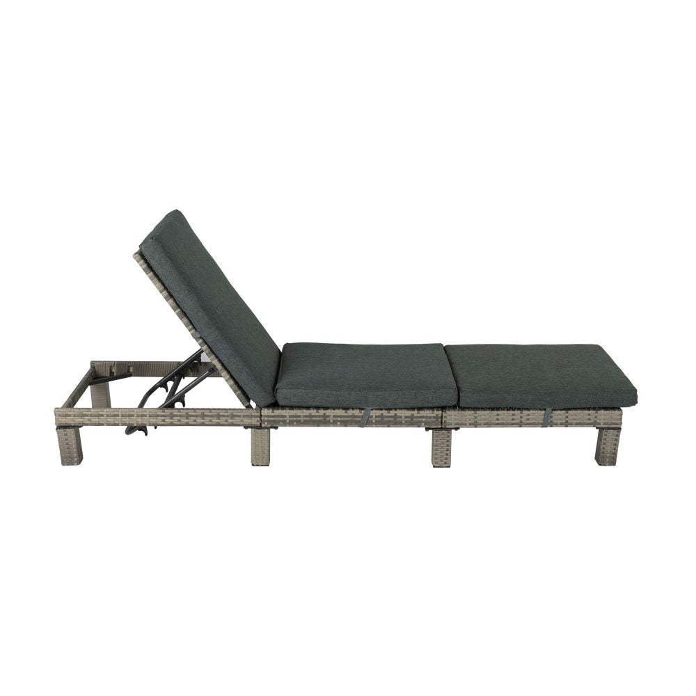 Dylan Rattan Sunbed With Adjustable Recline - Grey