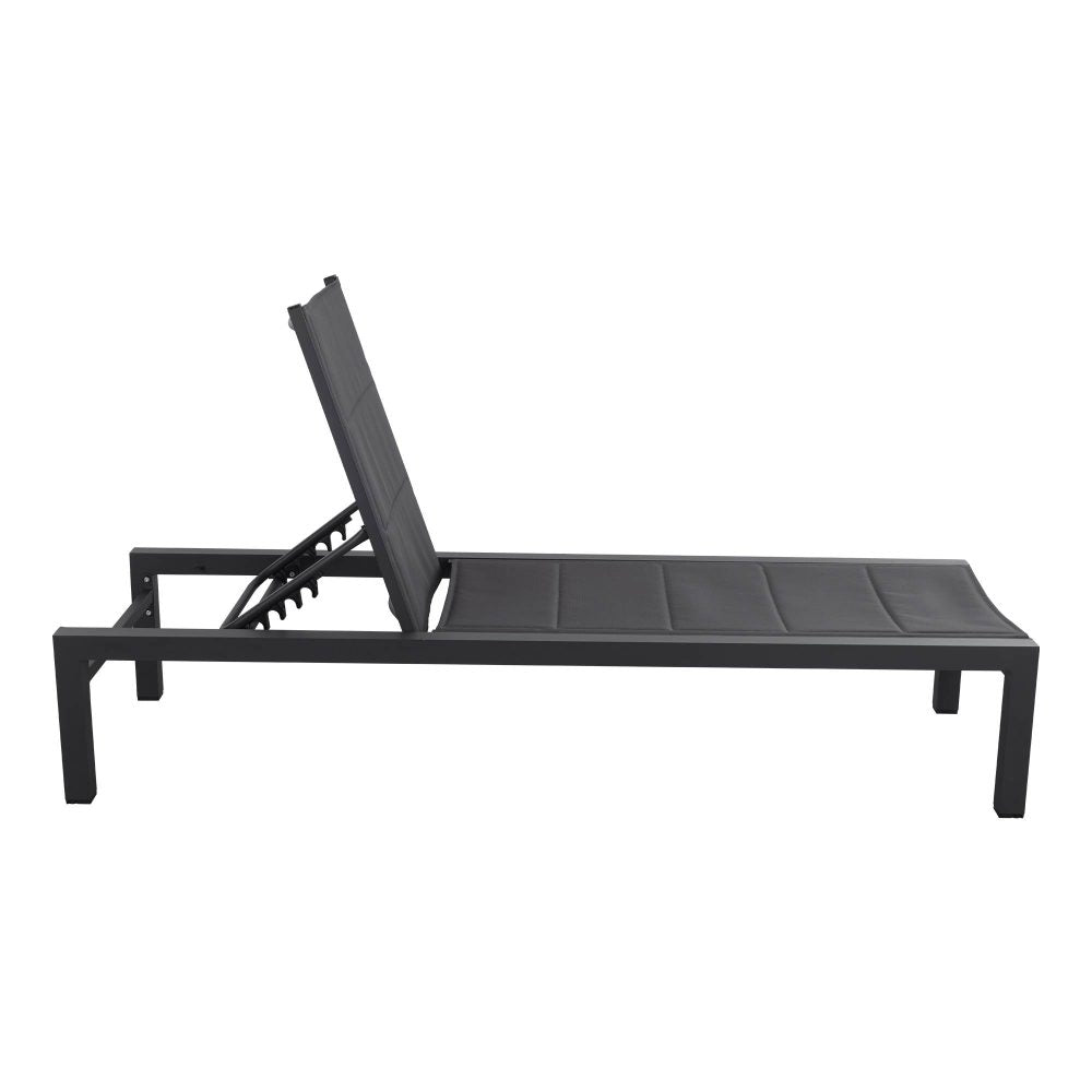 Clint Adjustable Outdoor Sun Lounger In Aluminium Dark Grey