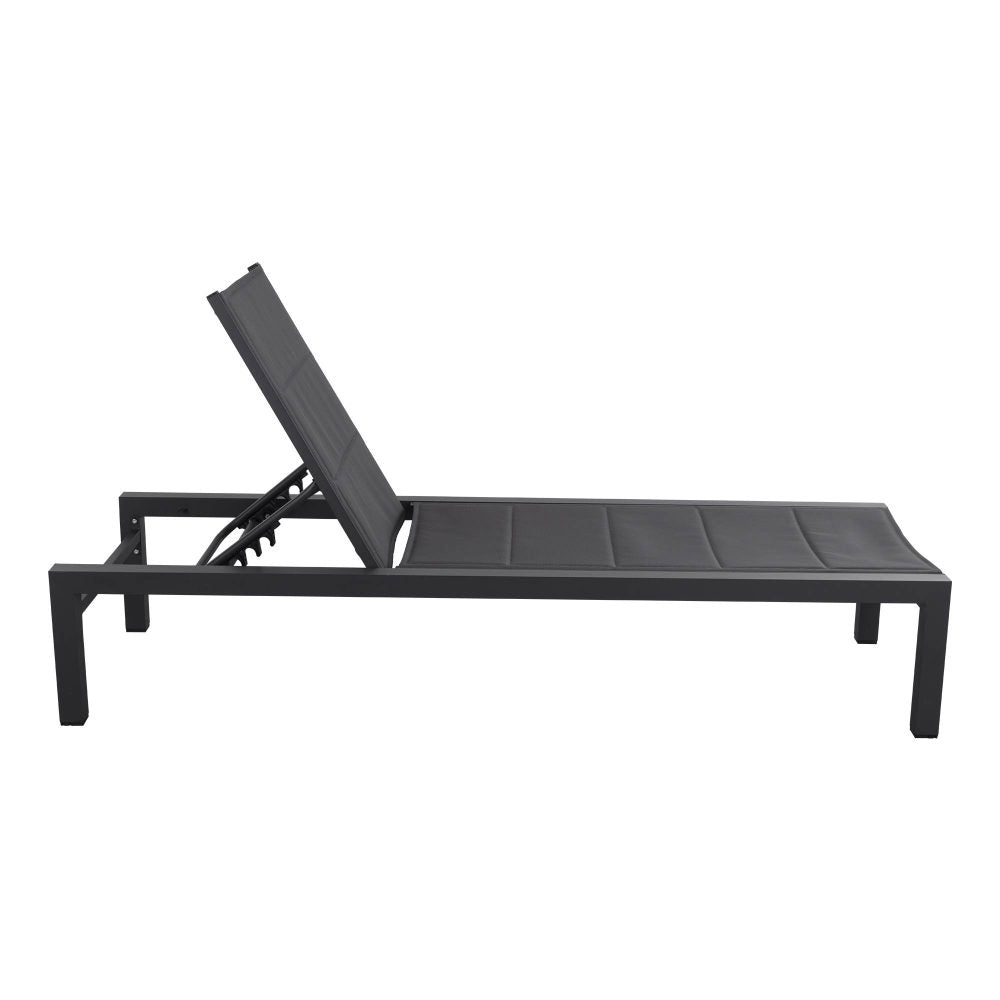 Clint Adjustable Outdoor Sun Lounger In Aluminium Dark Grey