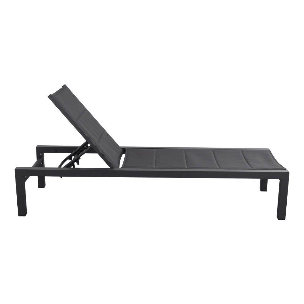 Clint Adjustable Outdoor Sun Lounger In Aluminium Dark Grey