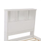 Macey Solid Pine Timber Bed Frame With Bookshelf Headboard no Drawers - White King Single