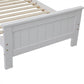 Macey Solid Pine Timber Bed Frame With Bookshelf Headboard no Drawers - White King Single