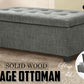 102cm Storage Ottoman Stool Fabric - Dark Grey