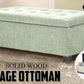 102cm Storage Ottoman Stool Fabric - Light Green