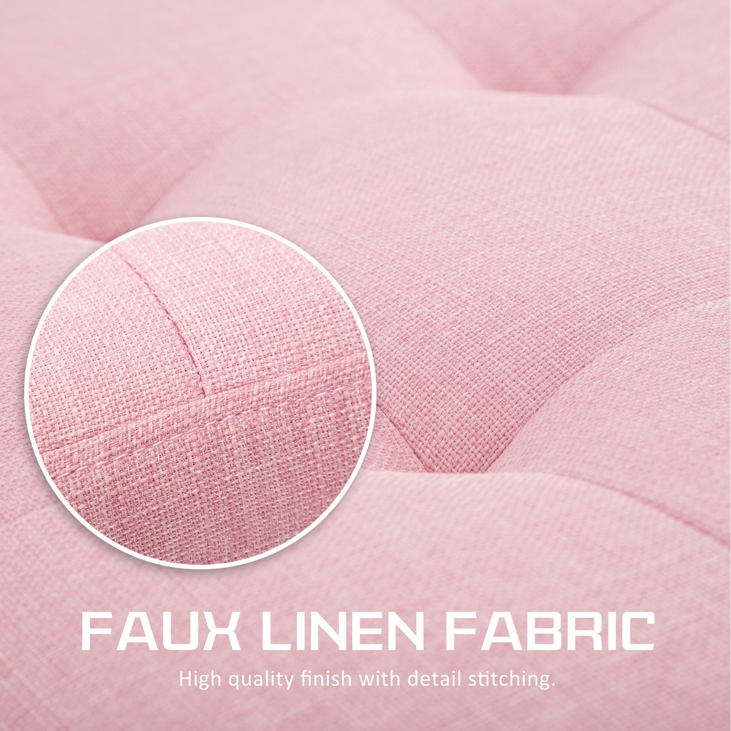 102cm Storage Ottoman Stool Fabric - Pink