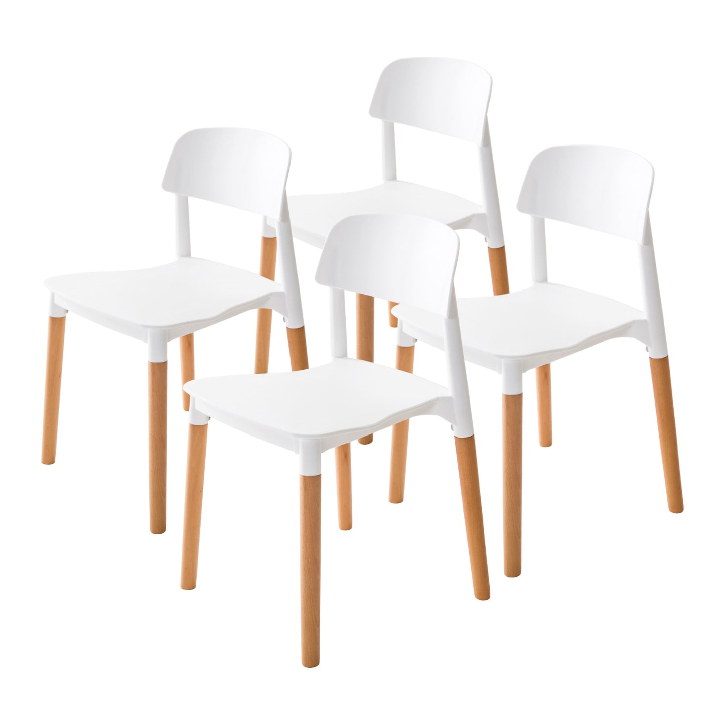 Mabel Set of 4 Retro Belloch Stackable Dining Cafe Chair - White