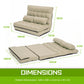 Merryn 2-Seater Lounge Couch Sofa Bed Double Seat Leather - Beige