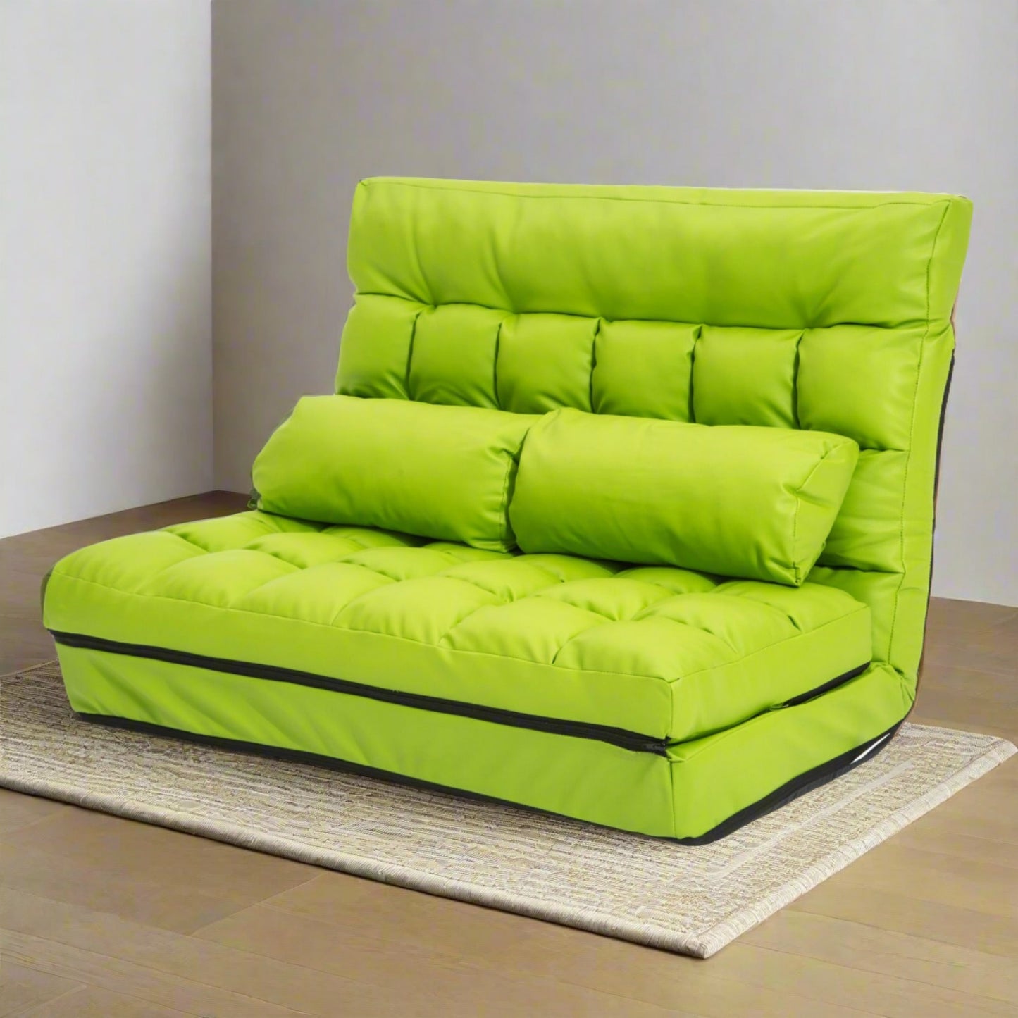 Merryn 2-Seater Lounge Couch Sofa Bed Double Seat Leather - Green