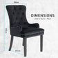 Arabella Set of 4 French Provincial Dining Chair Ring Studded Velvet Rubberwood Leg - Black