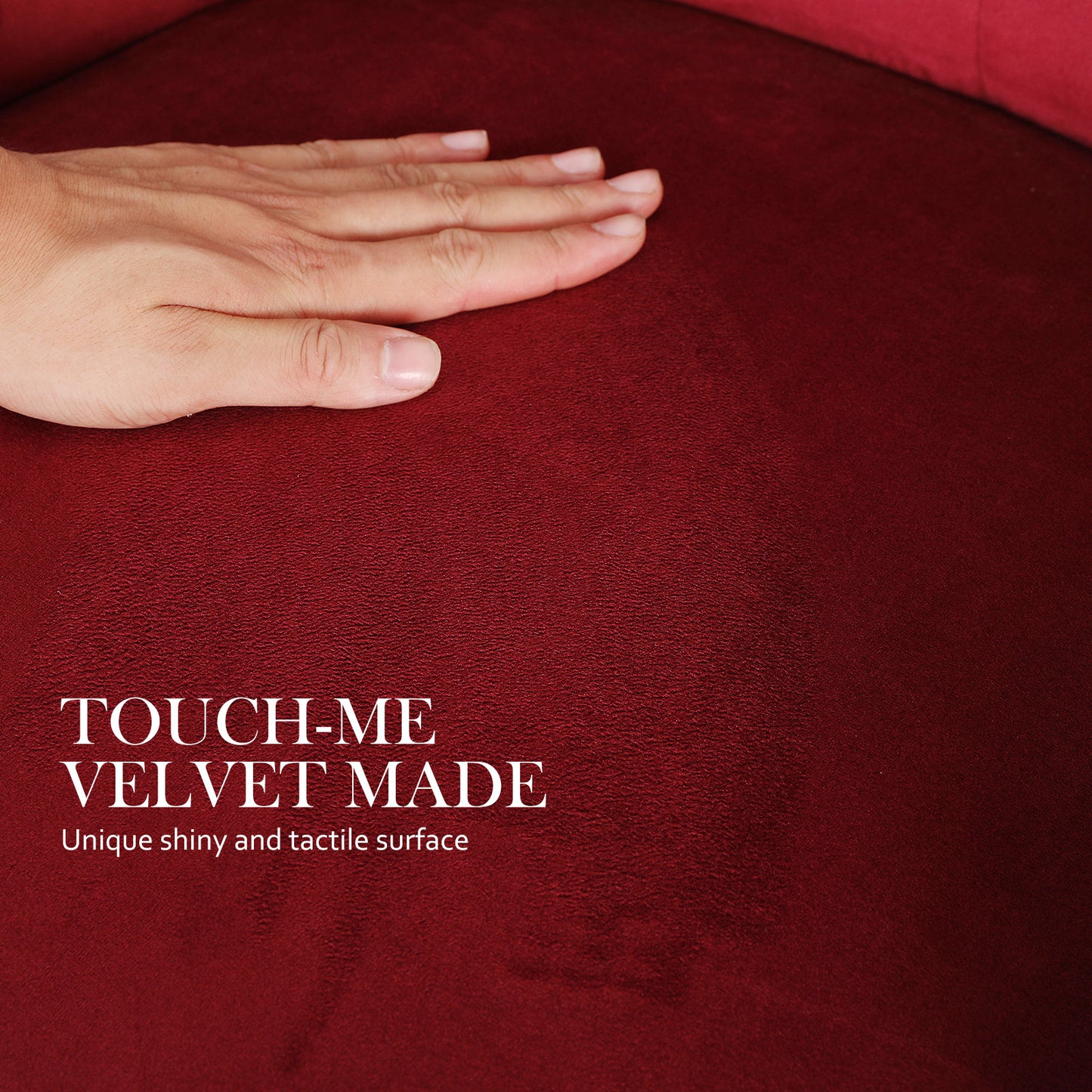 Arabella Set of 4 French Provincial Dining Chair Ring Studded Velvet Rubberwood Leg - Bordeaux Red